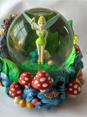 Vintage Disney Tinkerbell Musical Snow Globe Plays “You Can Fly” No Lights
